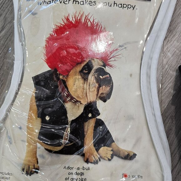 Halloween Zelda Wisdom Bulldog Punk Rock Dog Costume S Rocker biker harley - Picture 3 of 7